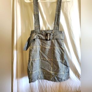 Plaid suspender skirt